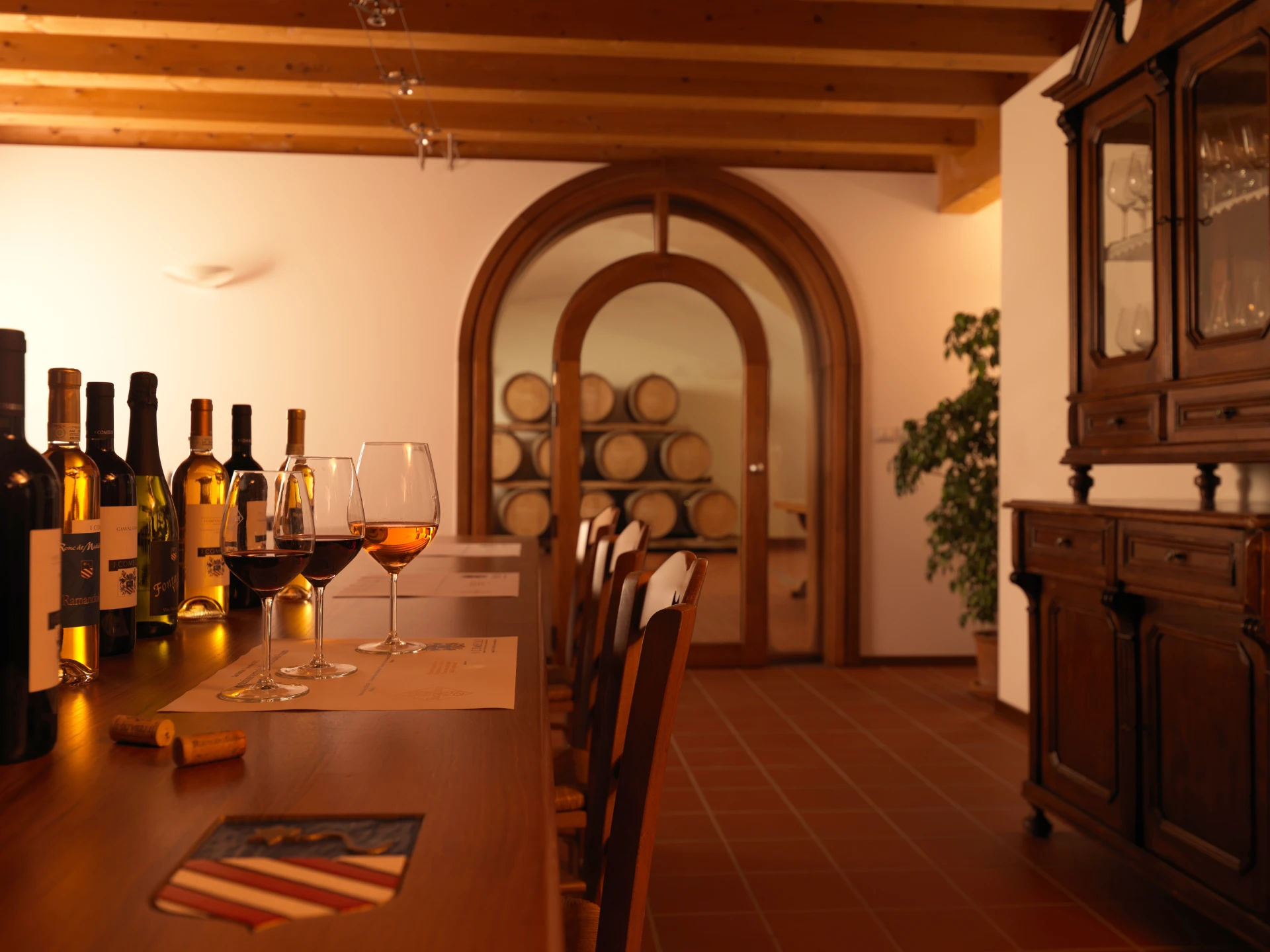 I vini I Comelli nella sala degustazione